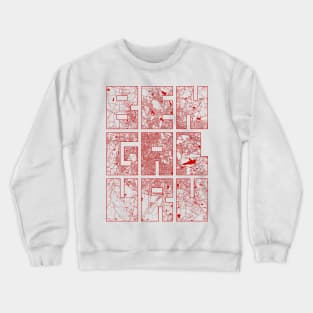 Bengaluru, India City Map Typography - Oriental Crewneck Sweatshirt